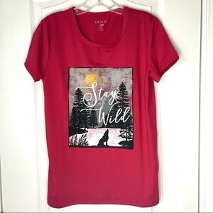 UK2LA Stay Wild Pink Athletic Shirt Medium